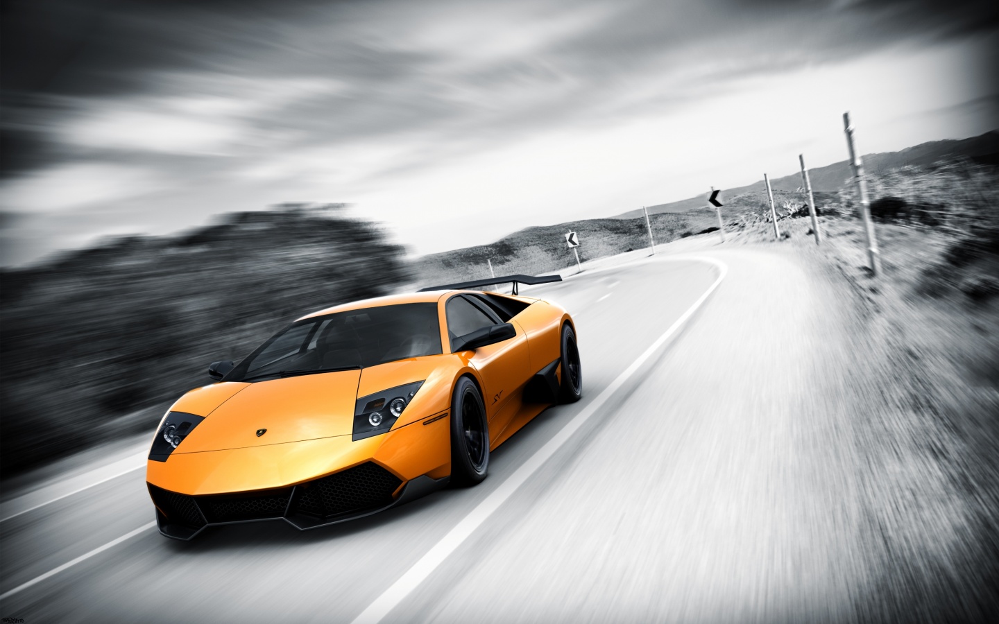 Желтая Ламборджини обои