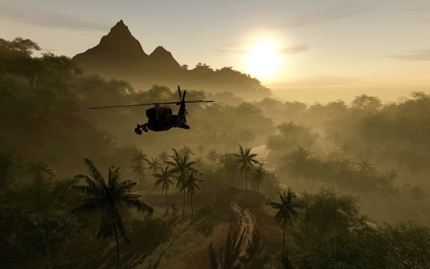 Вертолет над тропиками в crysis обои