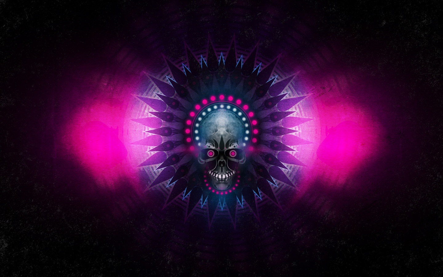 Неоновый череп обои