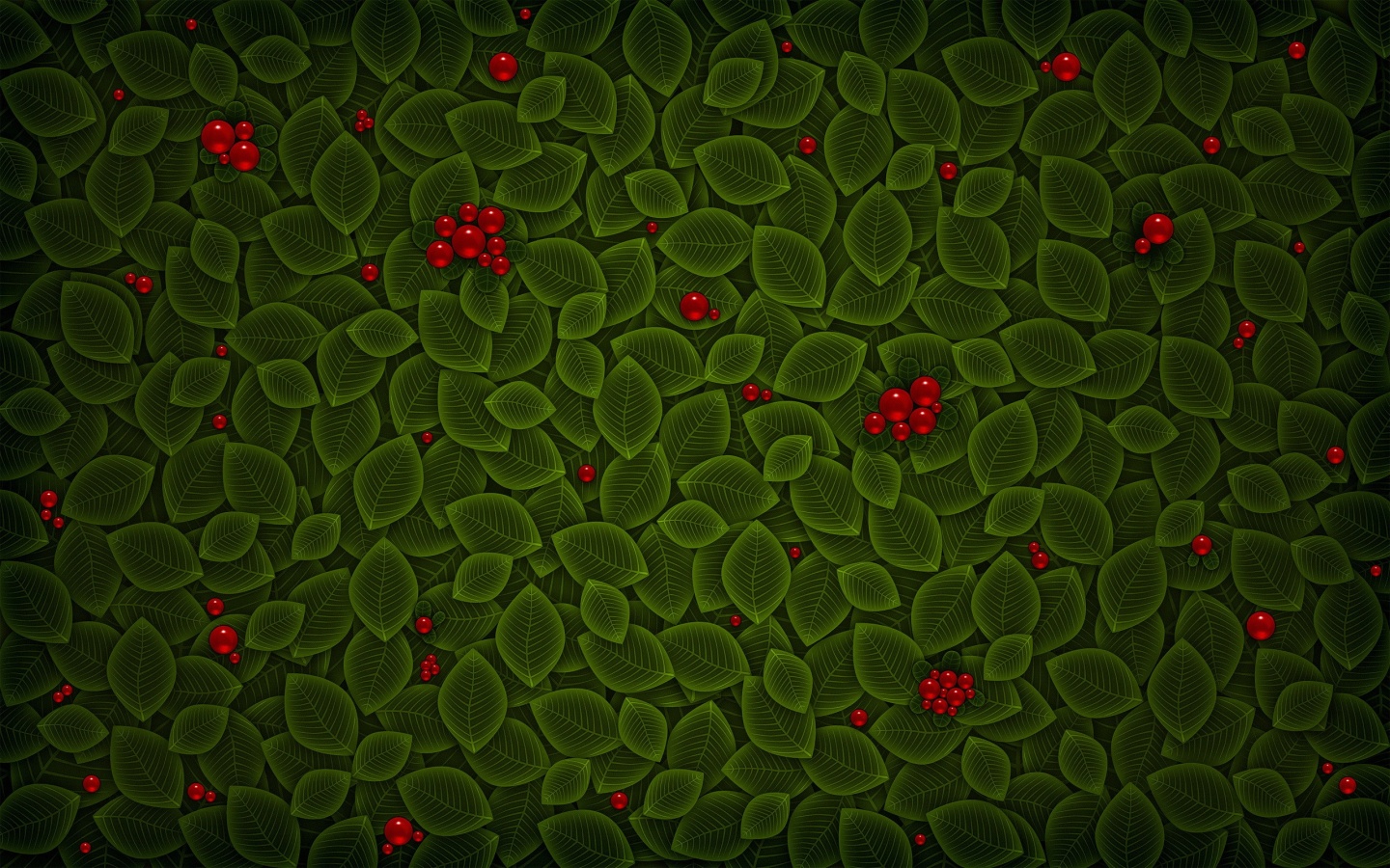 Векторные листья с ягодами обои
