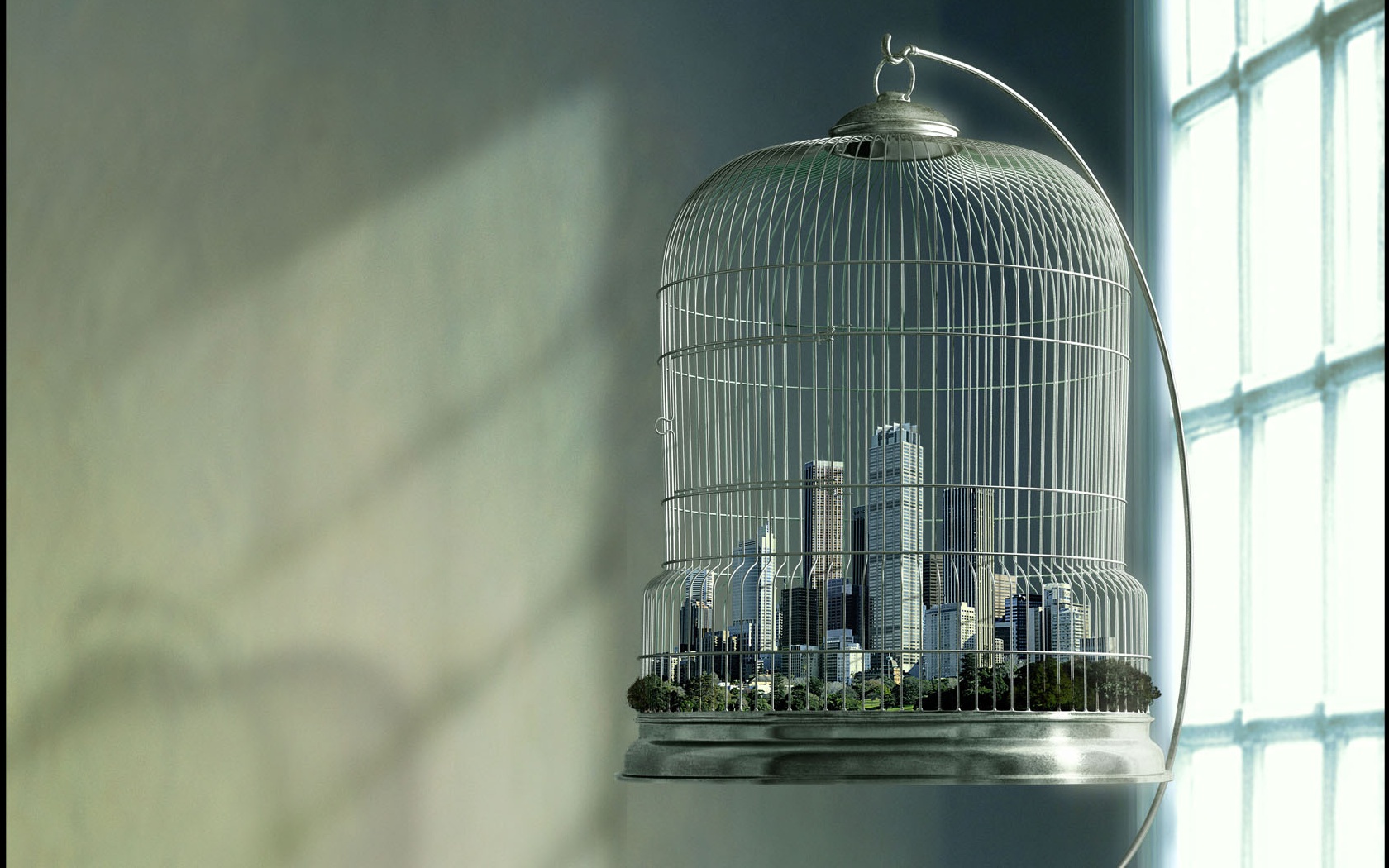 Город в клетке обои