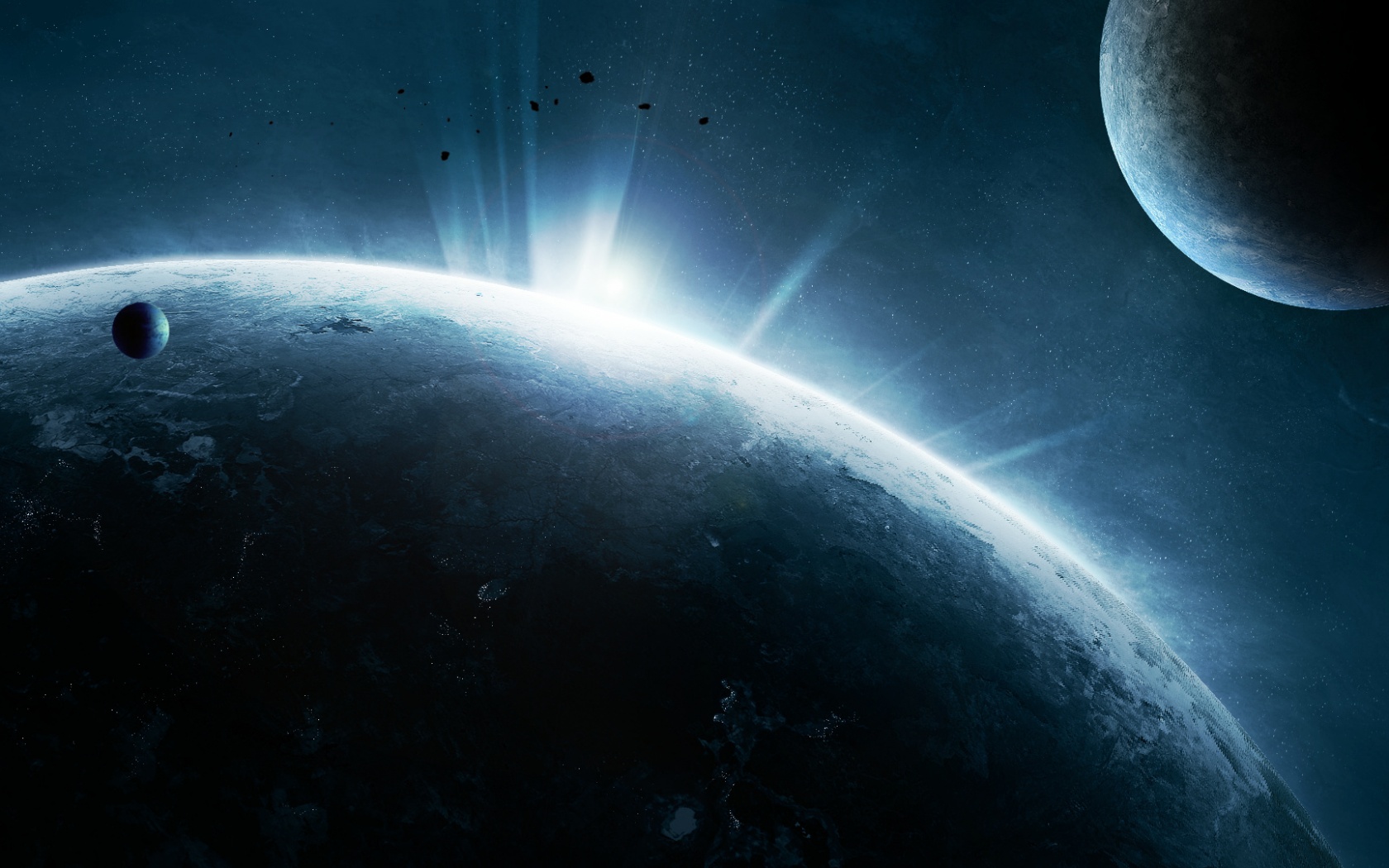 Восход над планетой обои