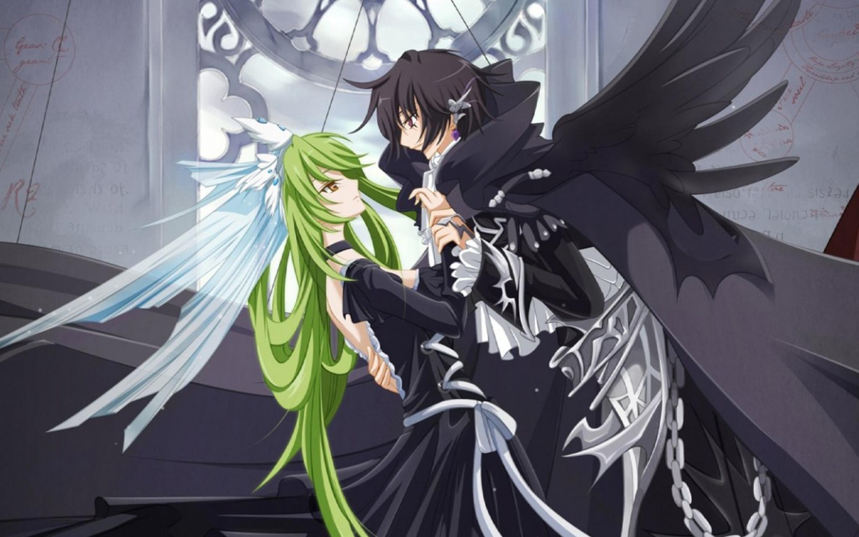 Танец под витражом обои