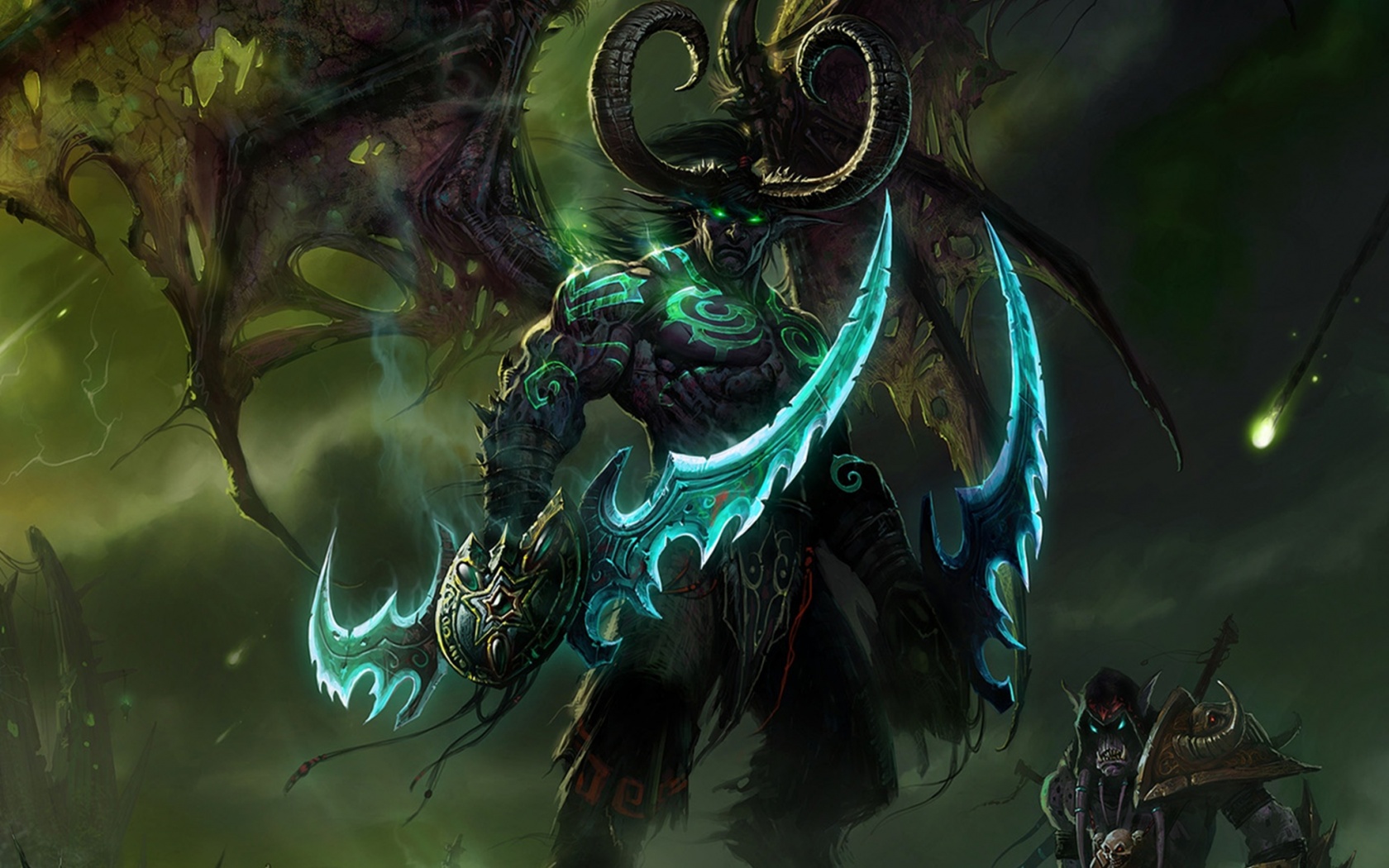 Иллидан с клинками обои