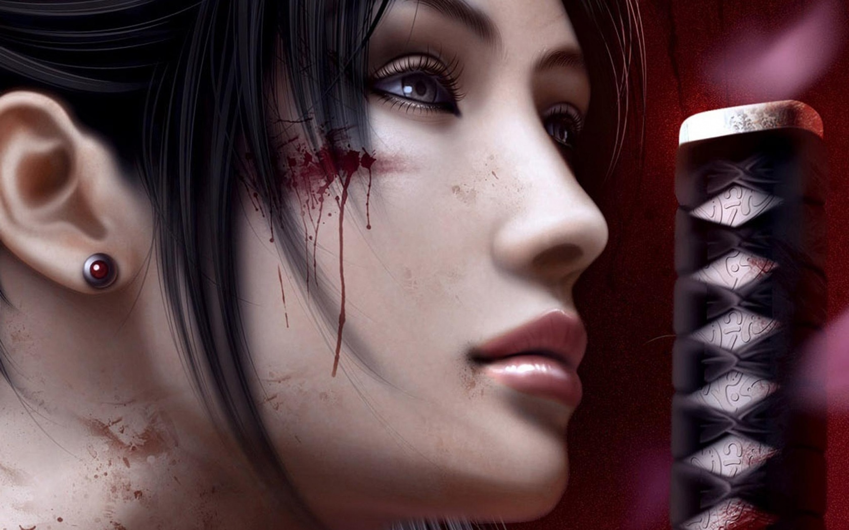 Японка с катаной обои