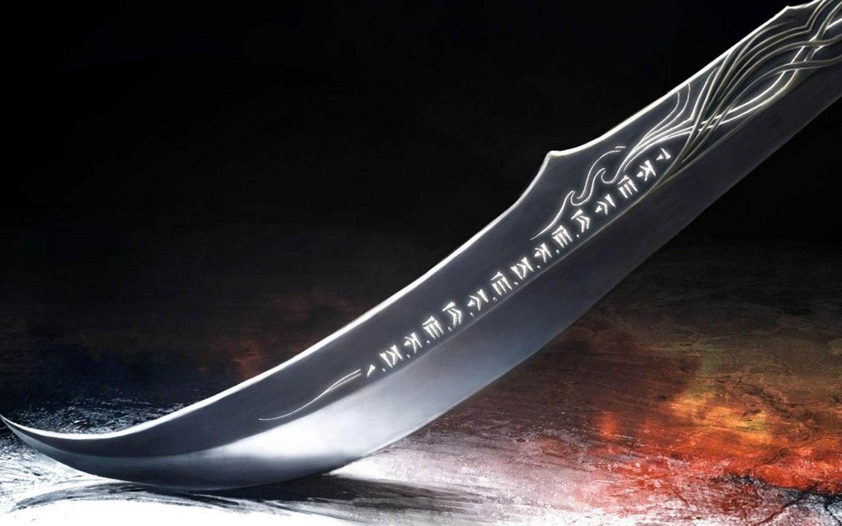 Клинок с магическими рунами обои