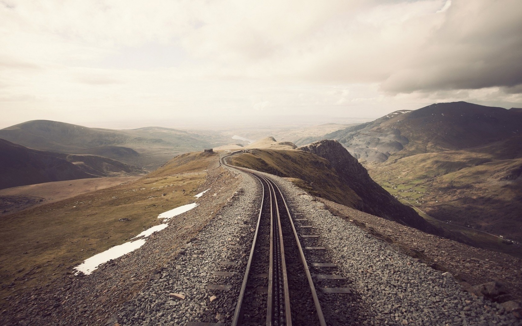 Рельсы уходящие вдаль обои