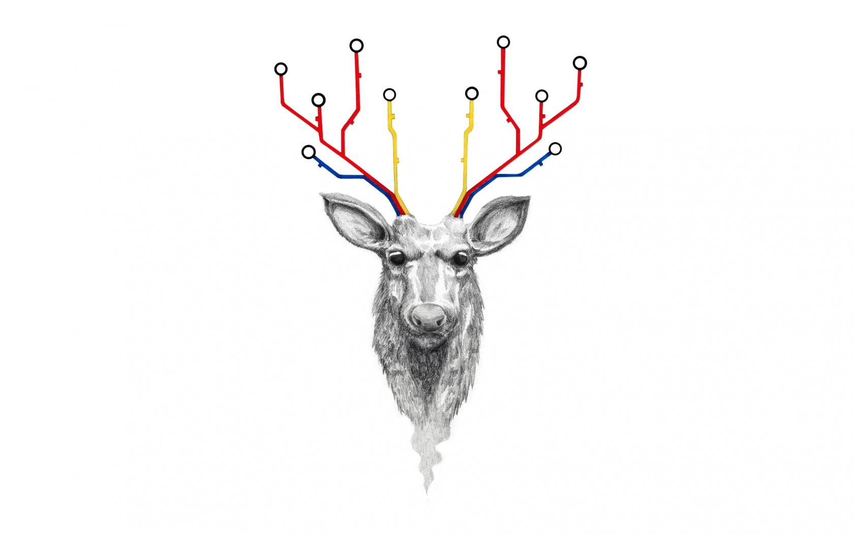 Схематичный олень обои