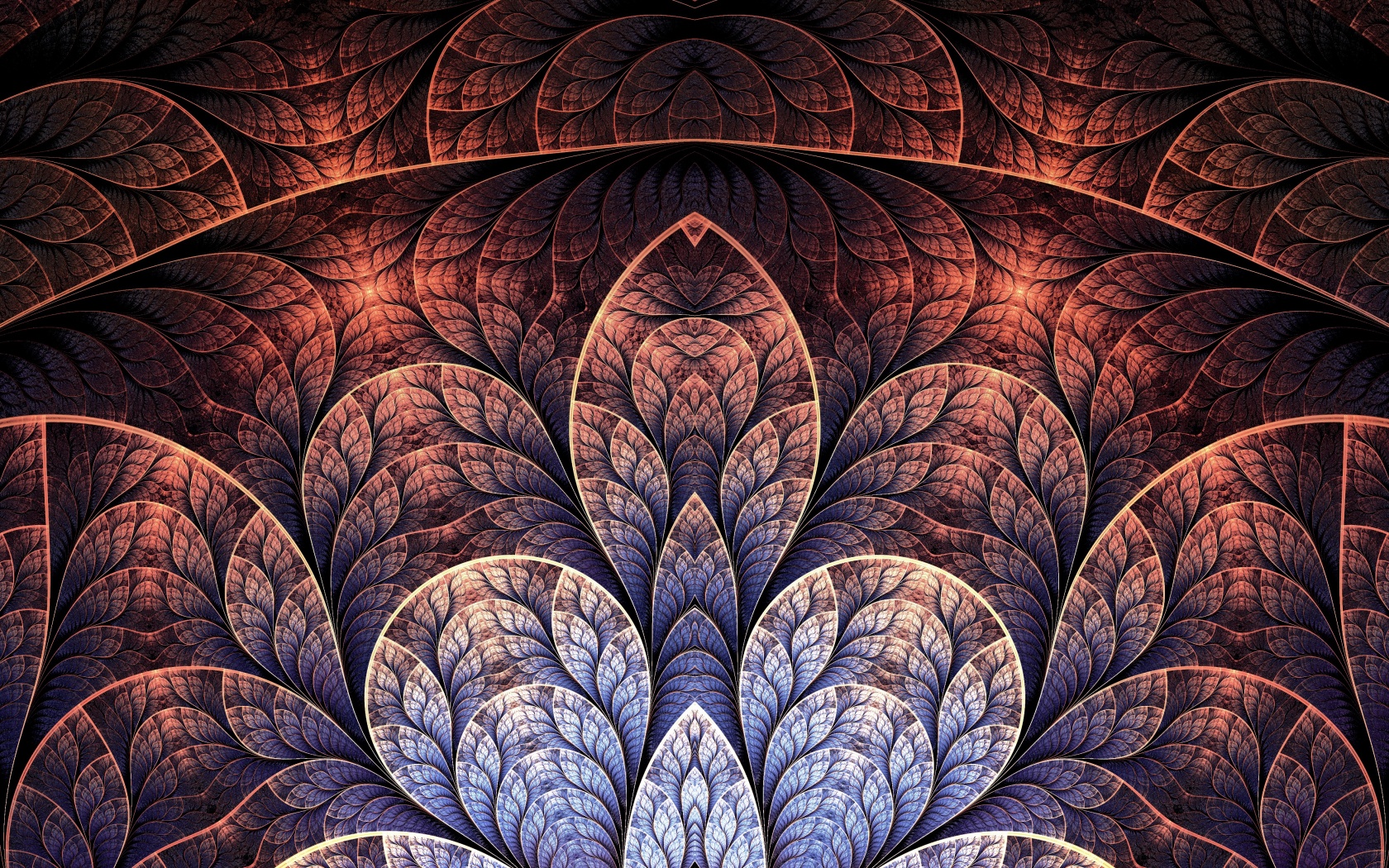 Фрактальные листья обои