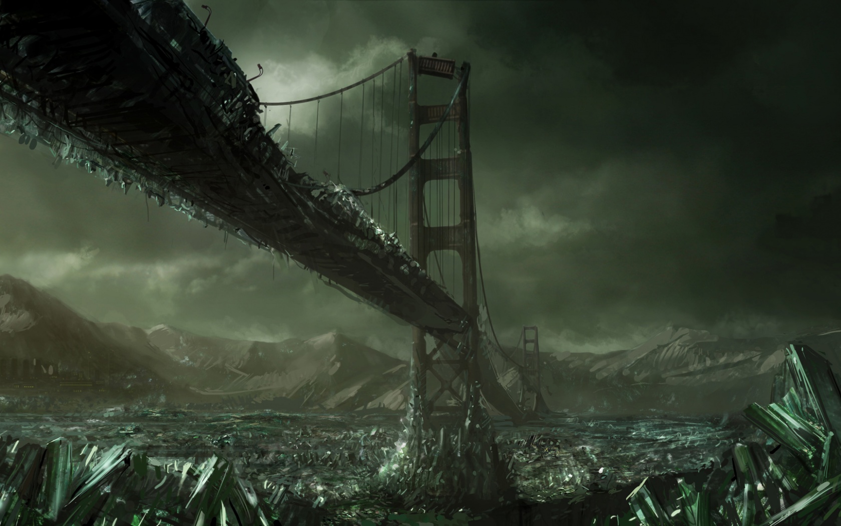 Постапокалиптические Золотые Ворота обои