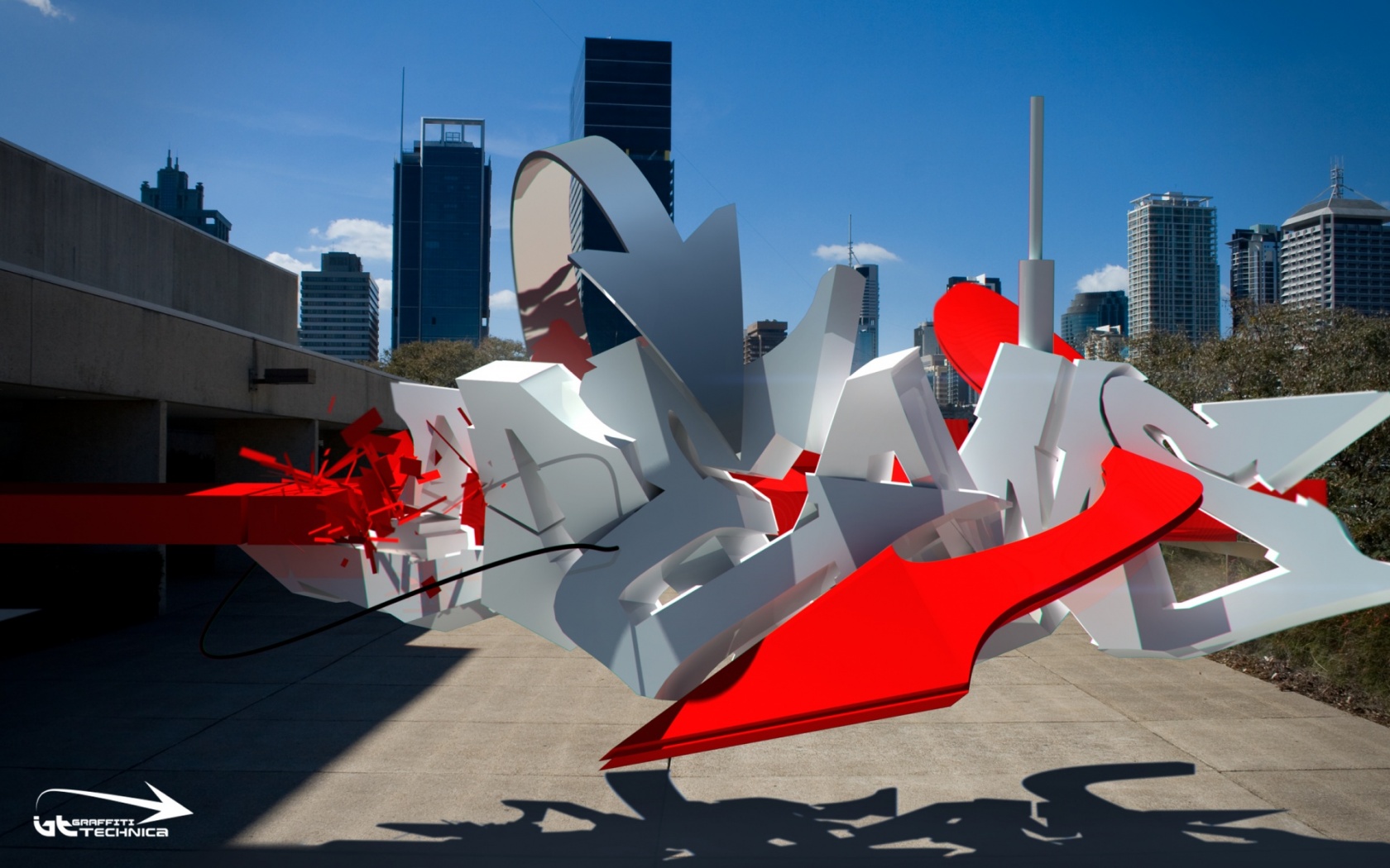 Трехмерное граффити обои