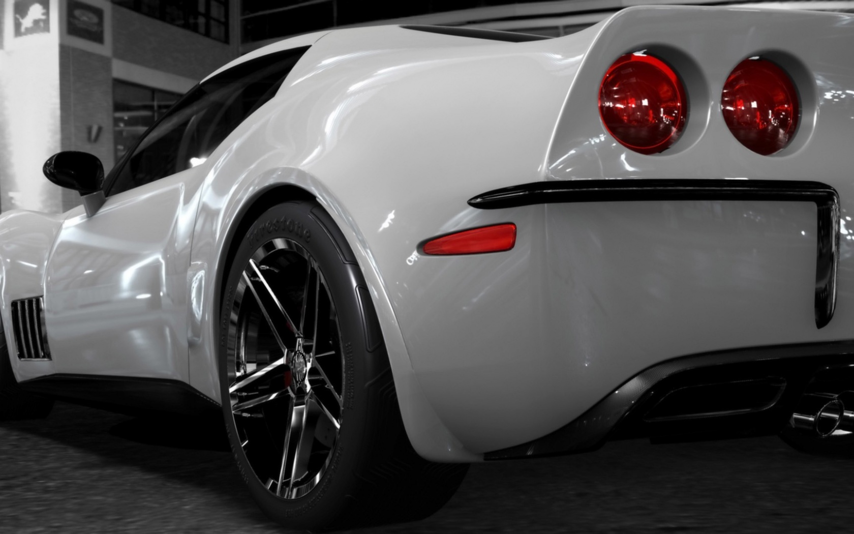 Белый Корвет обои
