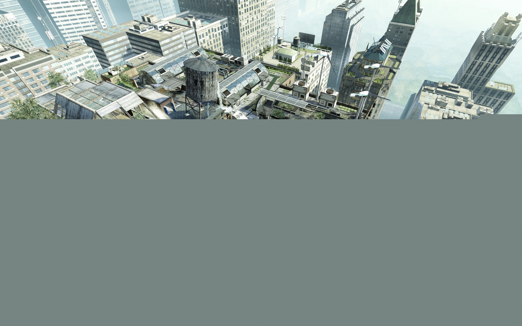 Вид сверху на карту уровня из Crysis 2 обои