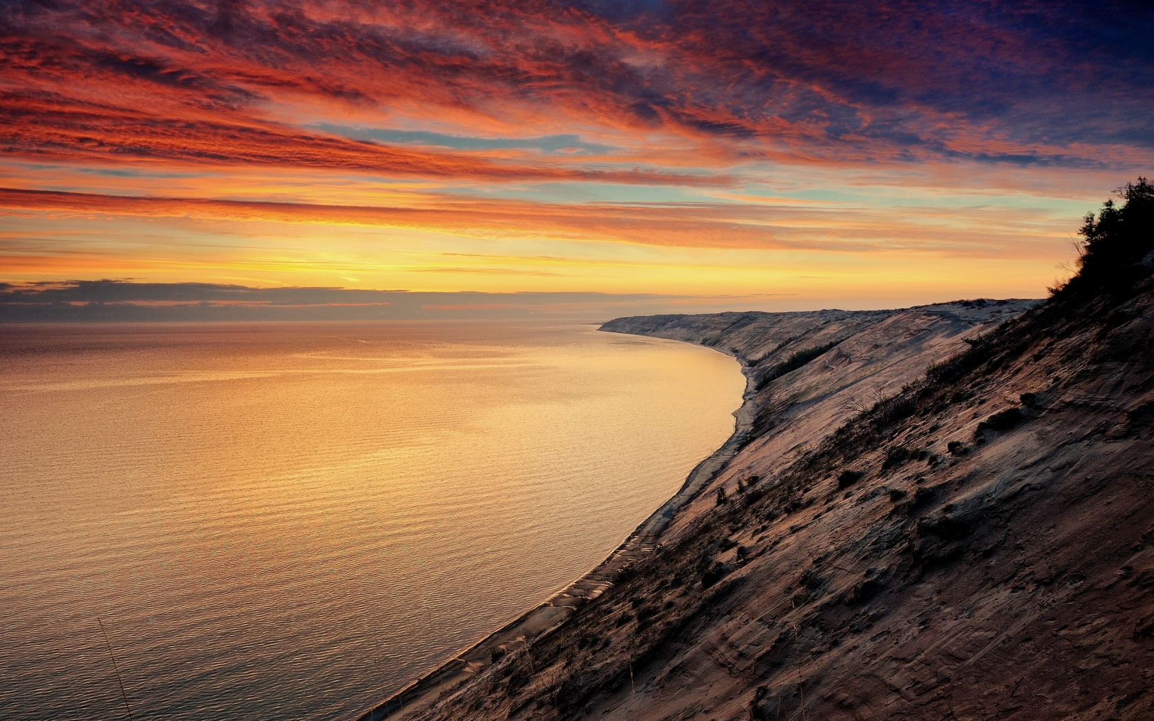 Море на закате обои