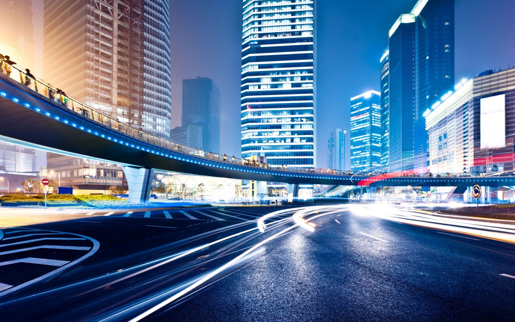 Ночной мегаполис обои