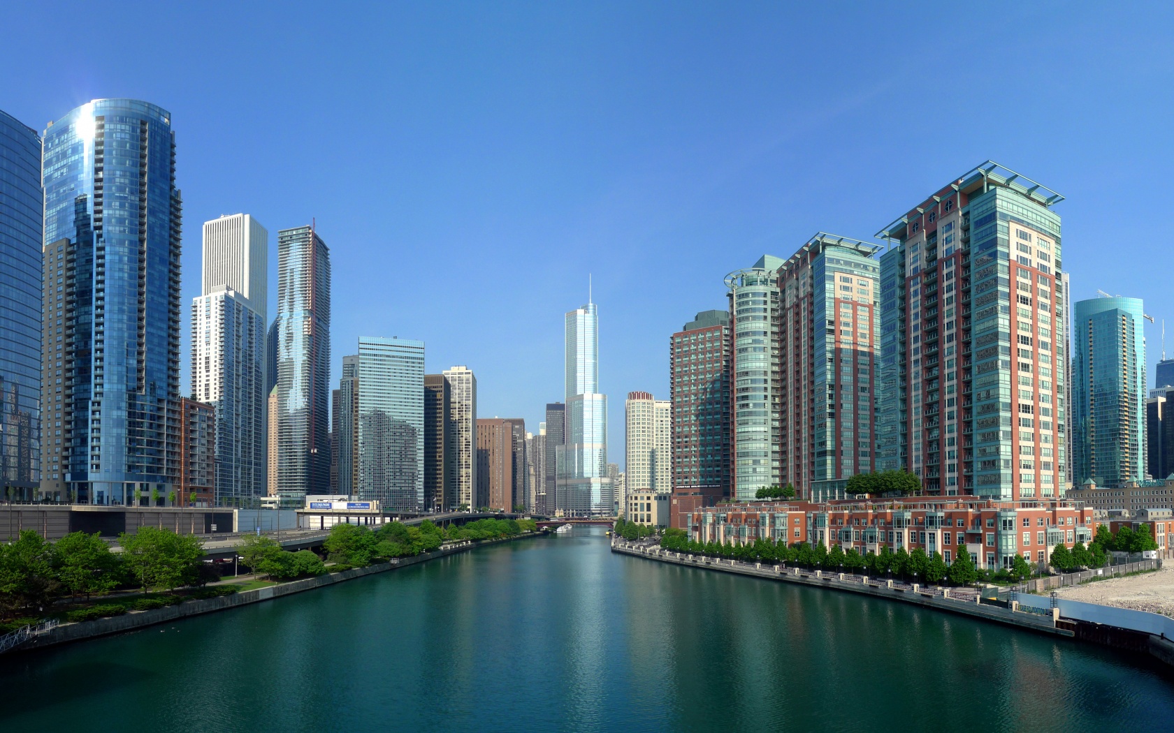 Вид на Чикаго обои