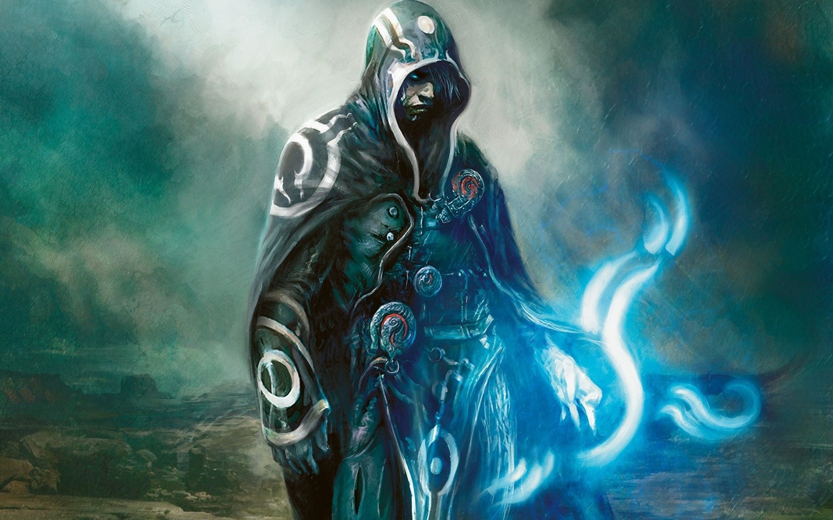 Темный маг в плаще-накидке обои