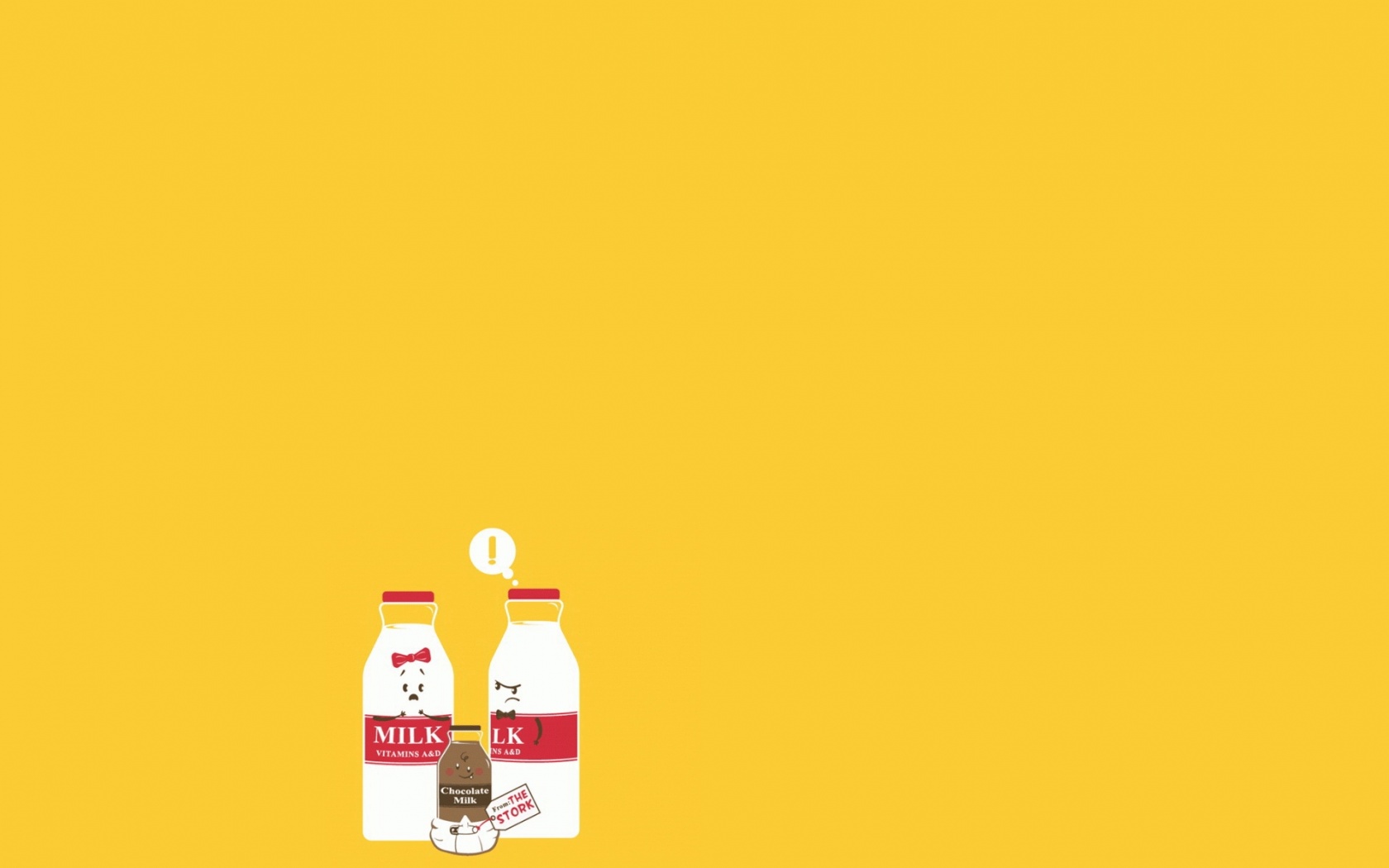 Бутылка молока сходила налево обои