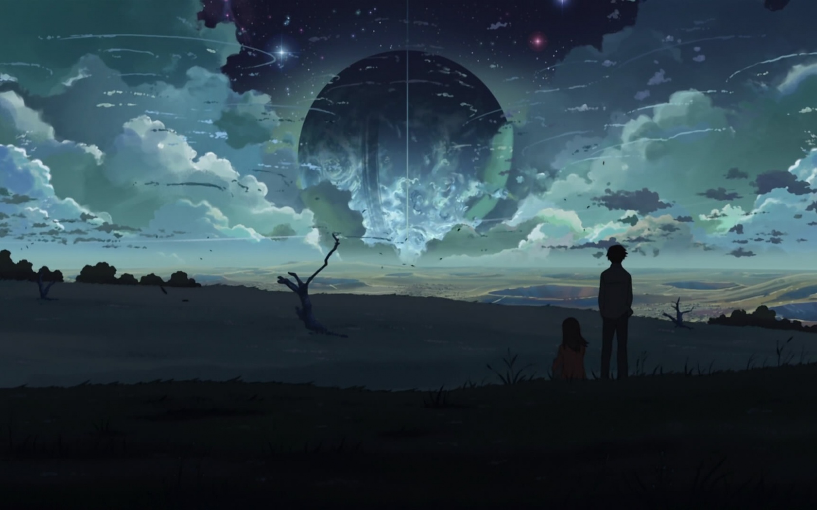 Кадр из творения Макото Синкая обои