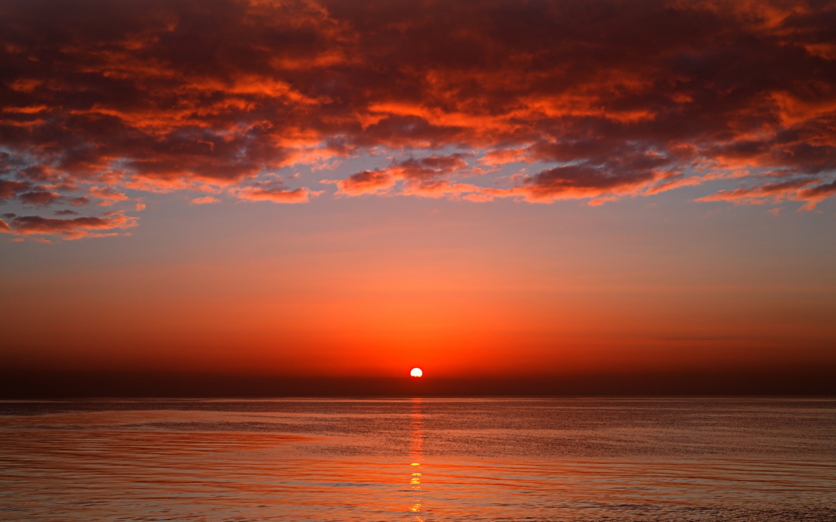 Багровый закат обои