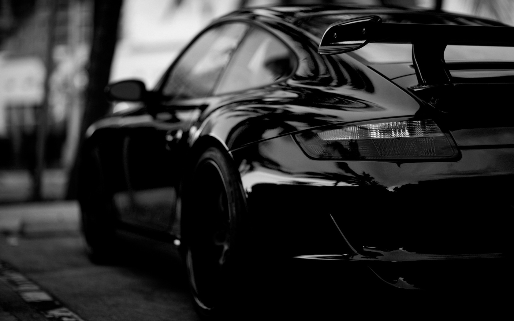 Черный порш обои