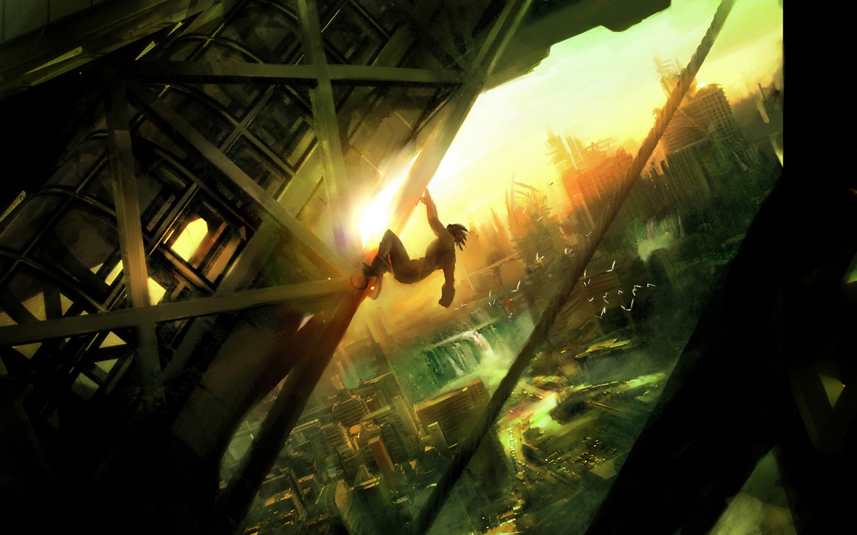 Мутант в постапокалиптическом городе обои