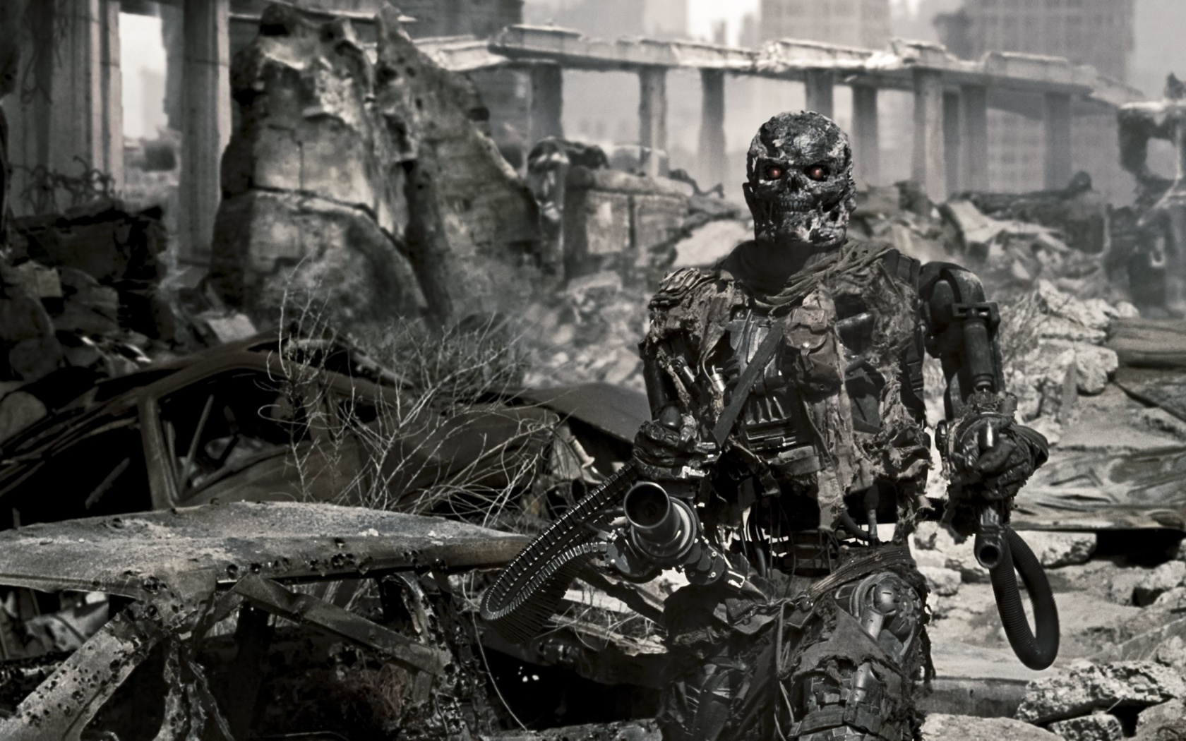 Терминатор на развалинах обои