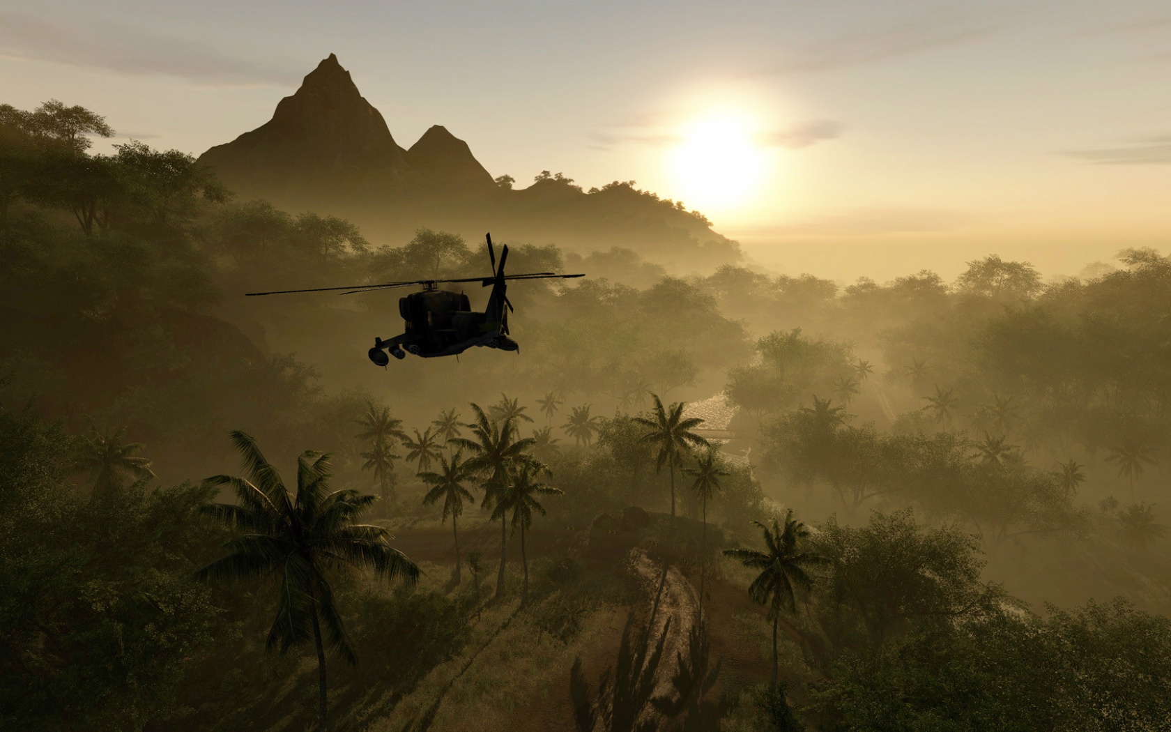 Вертолет над тропиками в crysis обои