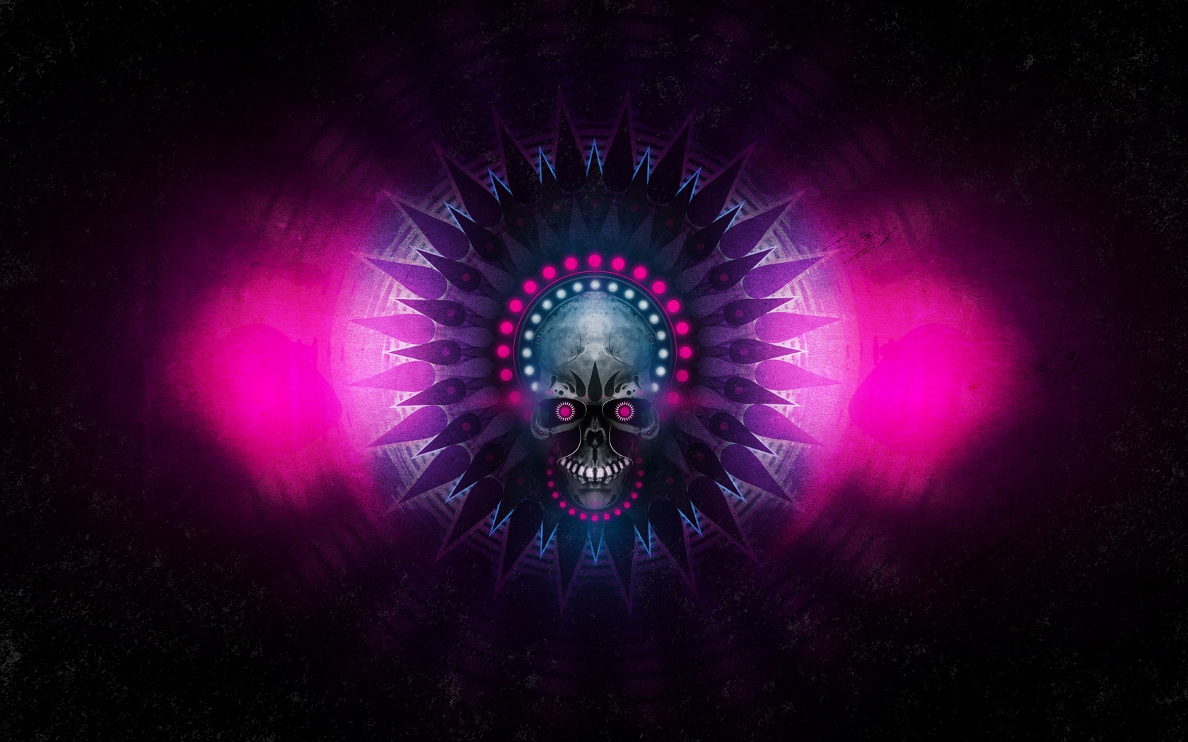 Неоновый череп обои