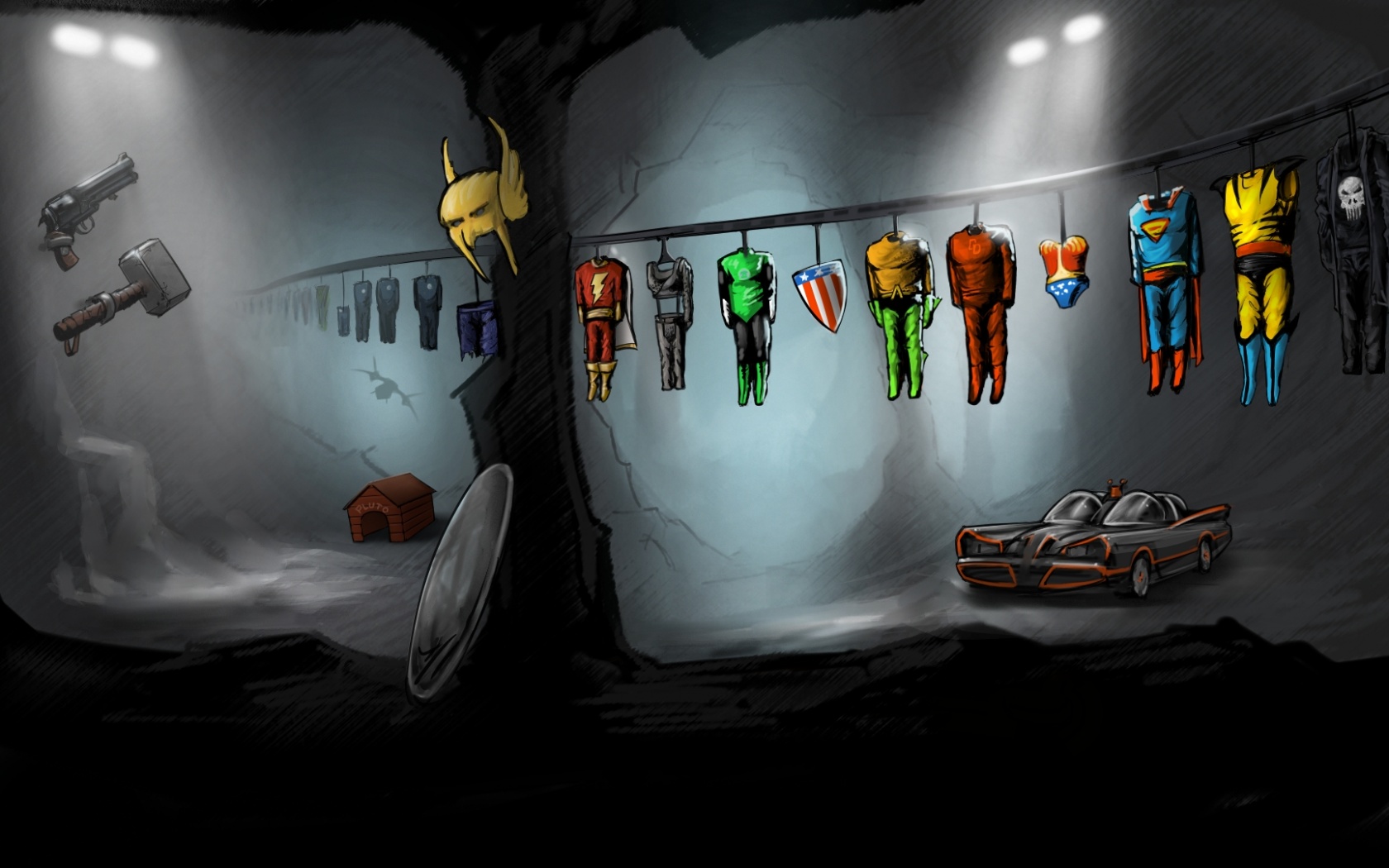 Пещера супергероев обои