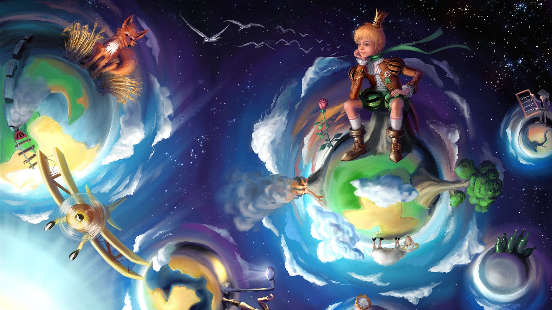 Арт на сказку Маленький Принц обои