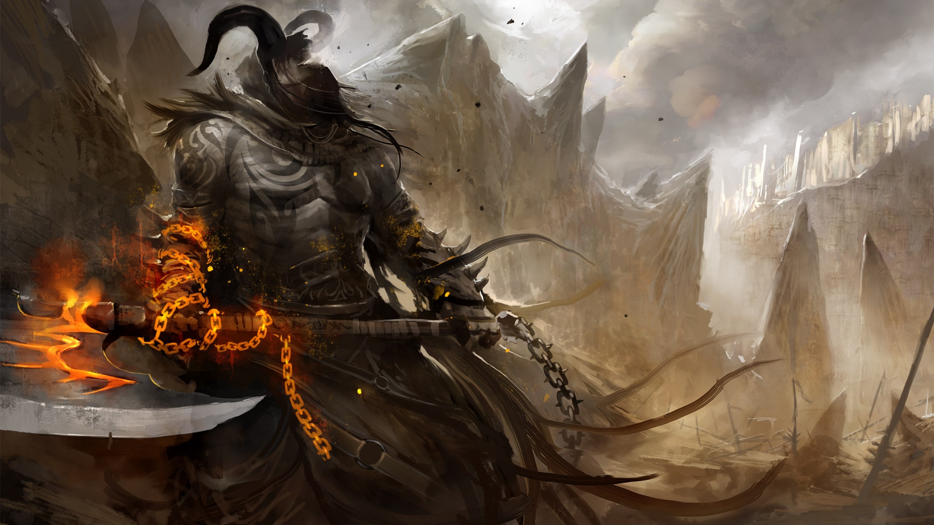 Демон с топором обои