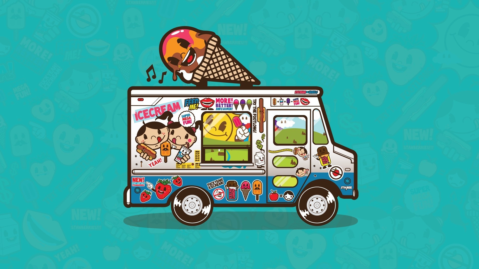 Фургончик мороженщика обои
