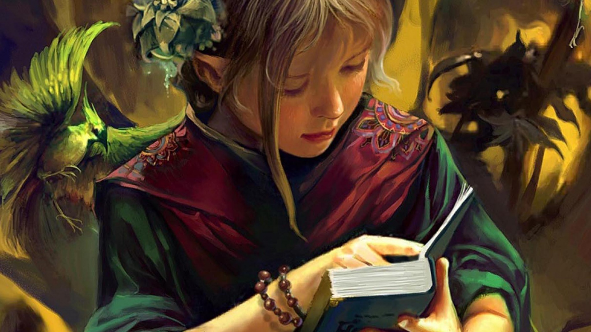 Читающая девочка обои