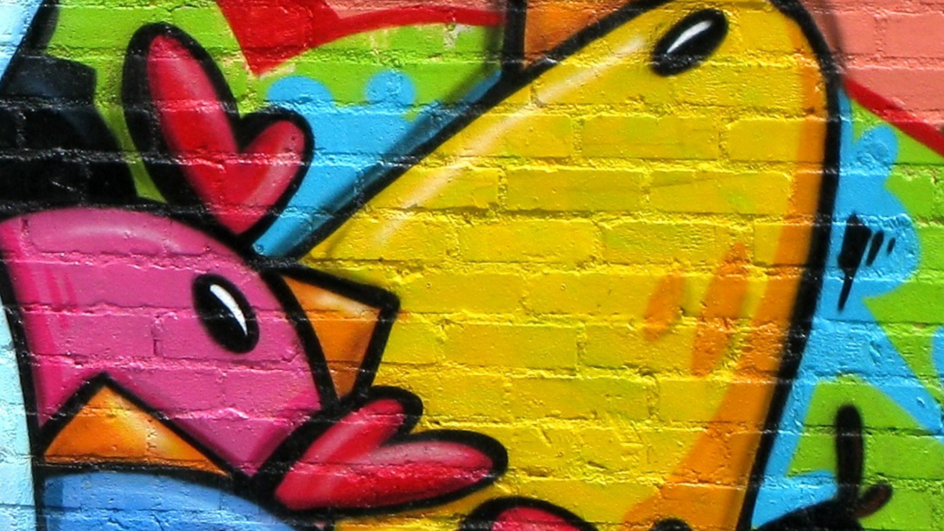 Граффити Курица с цыплятами обои