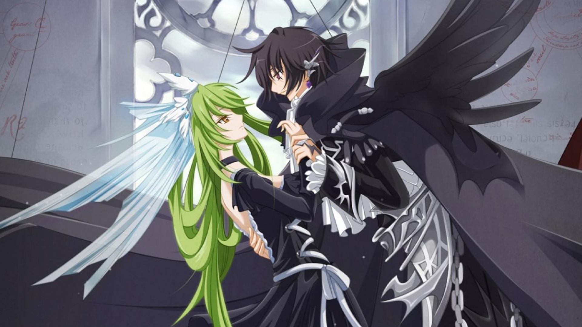 Танец под витражом обои