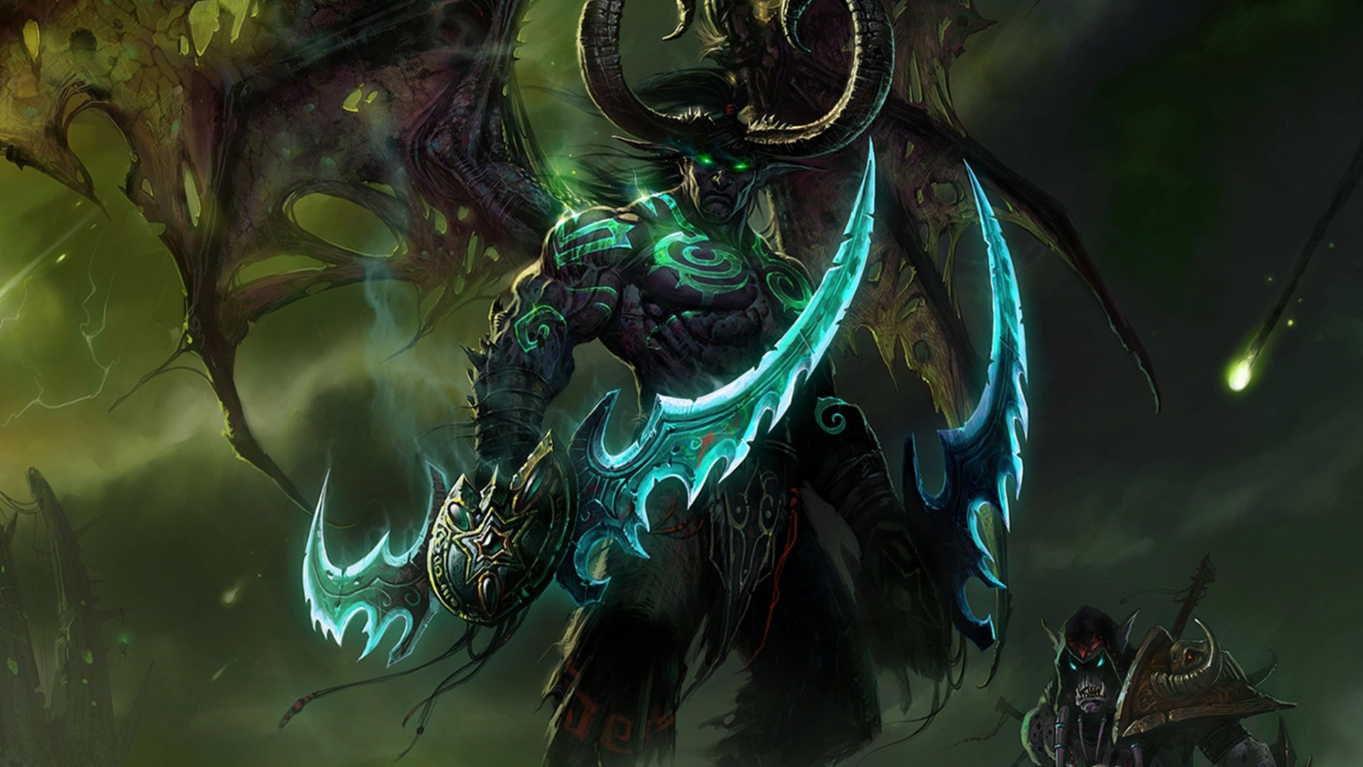 Иллидан с клинками обои