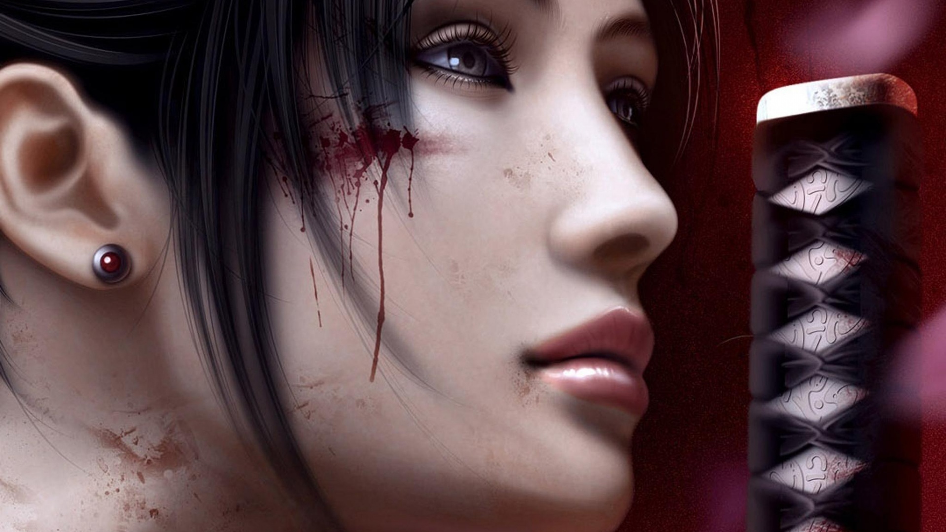 Японка с катаной обои