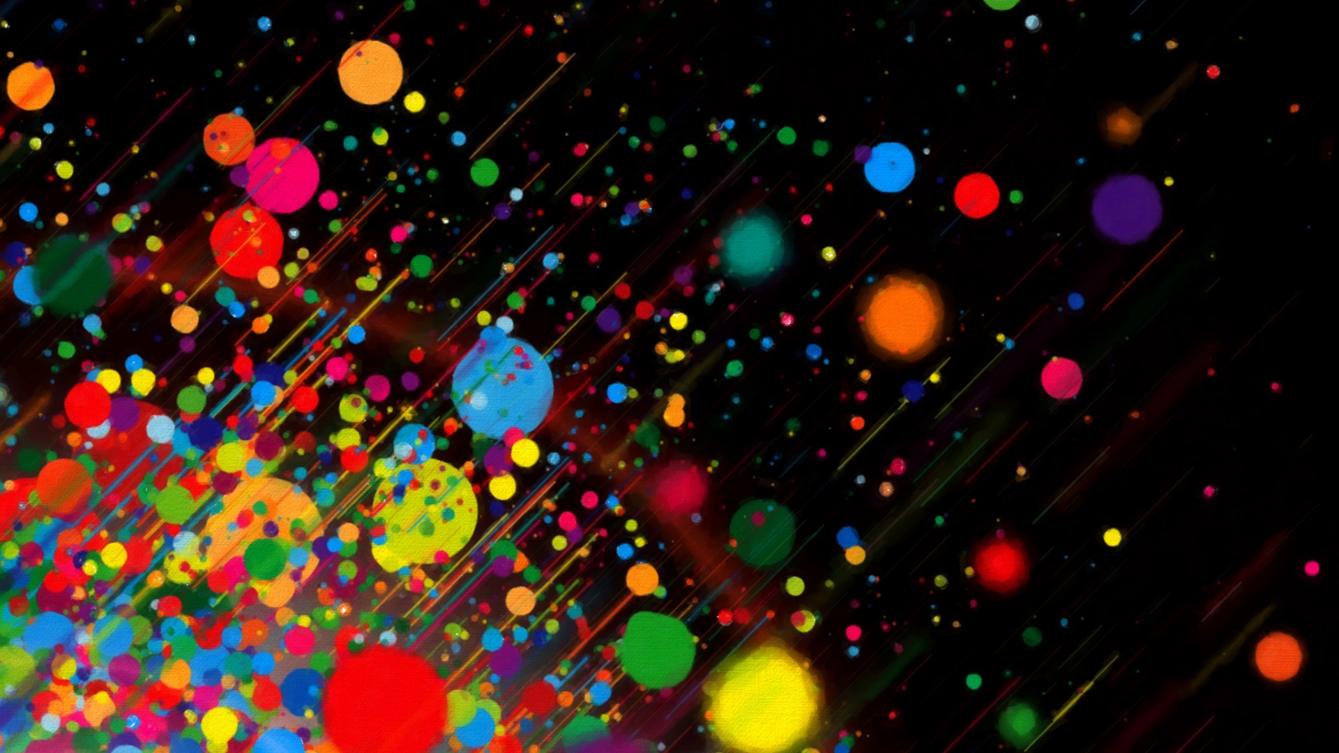 Полёт разноцветных кругов обои