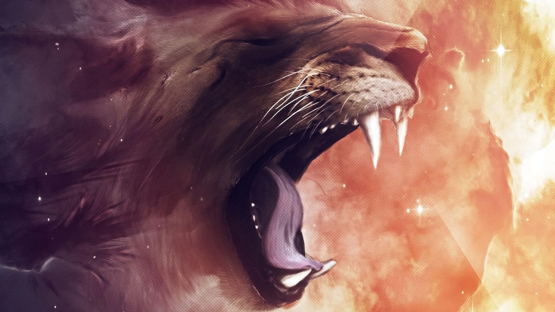 Рычащий лев обои