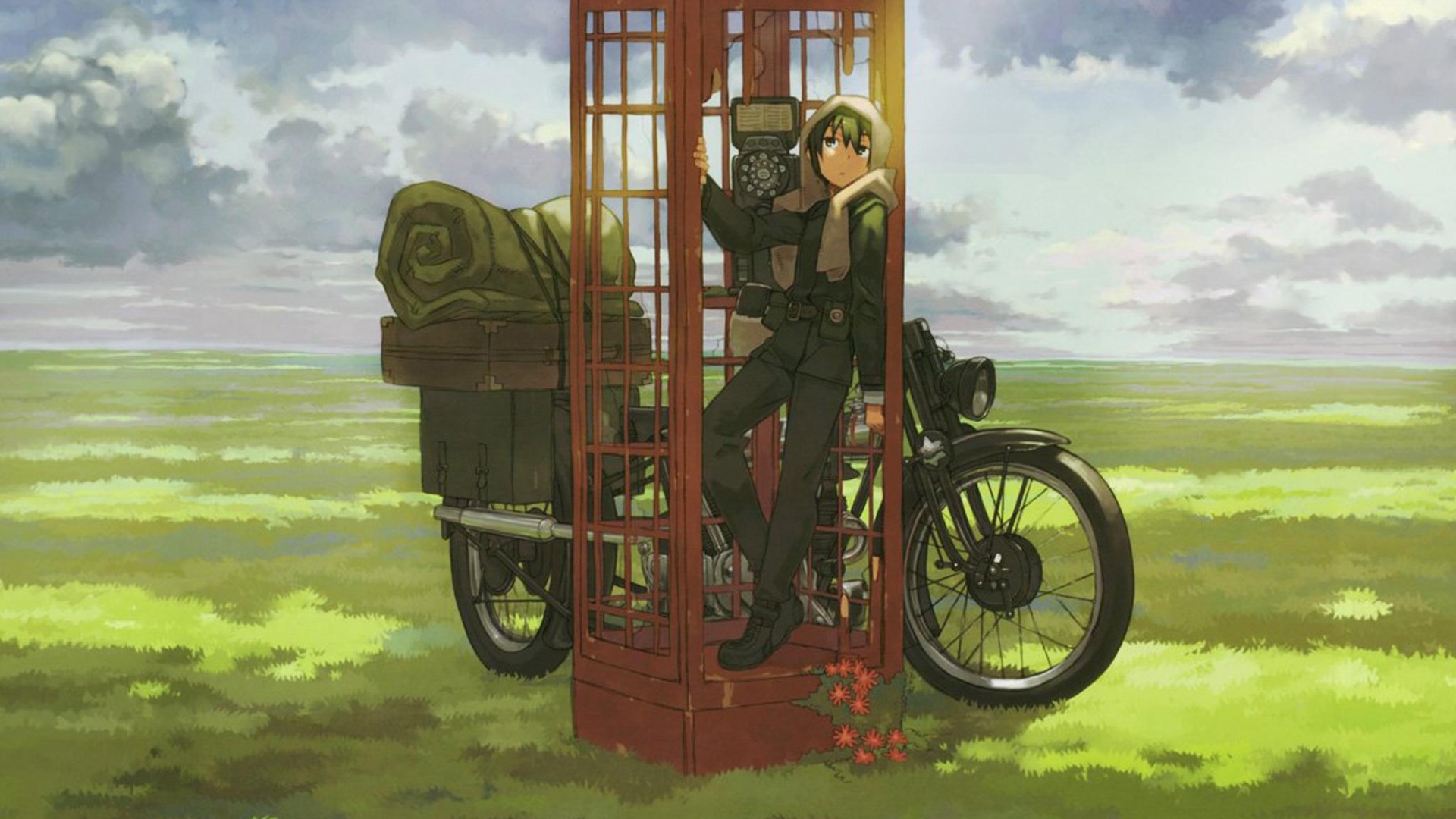 Парень в телефонной будке обои