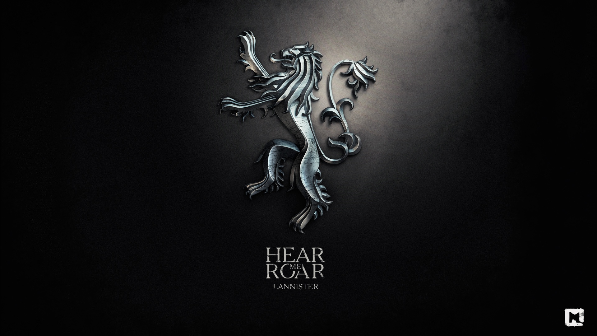 Металлический герб дома Ланнистеров обои