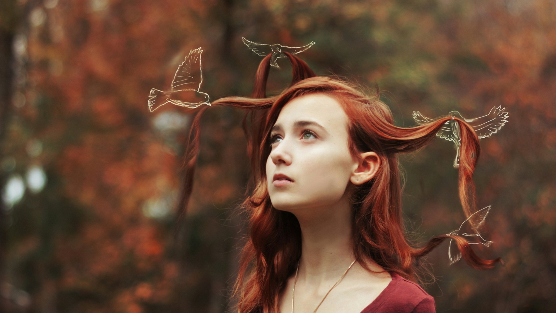 Летящие пряди обои