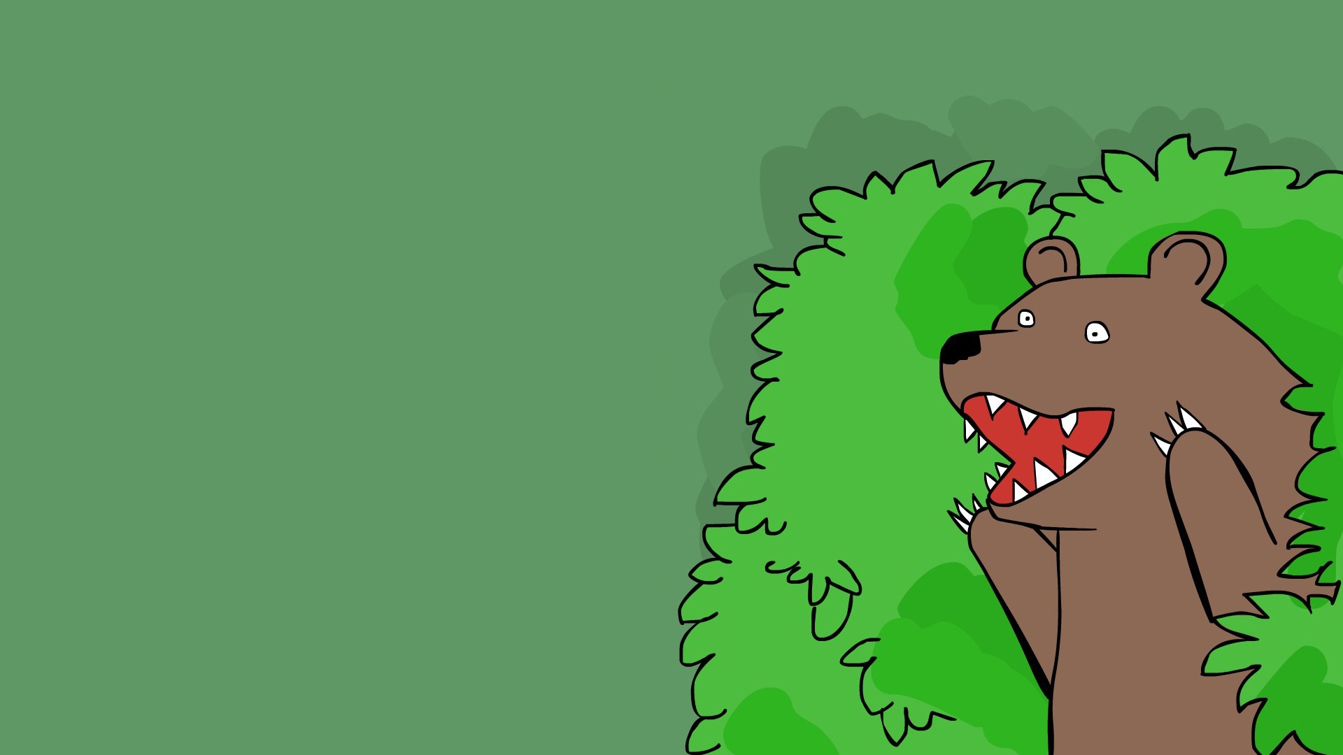 Медведь в кустах обои