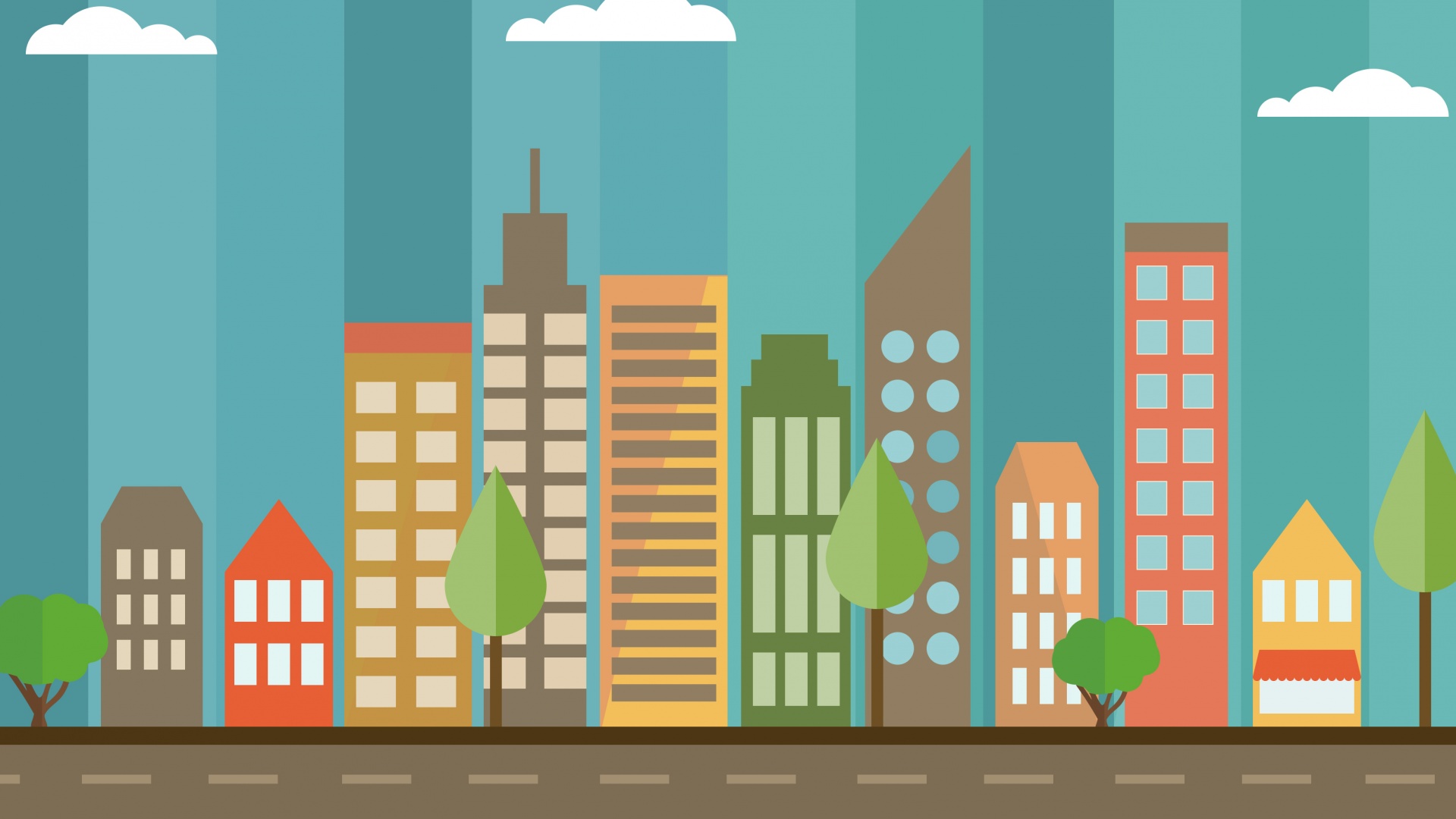 Векторный рисунок города обои