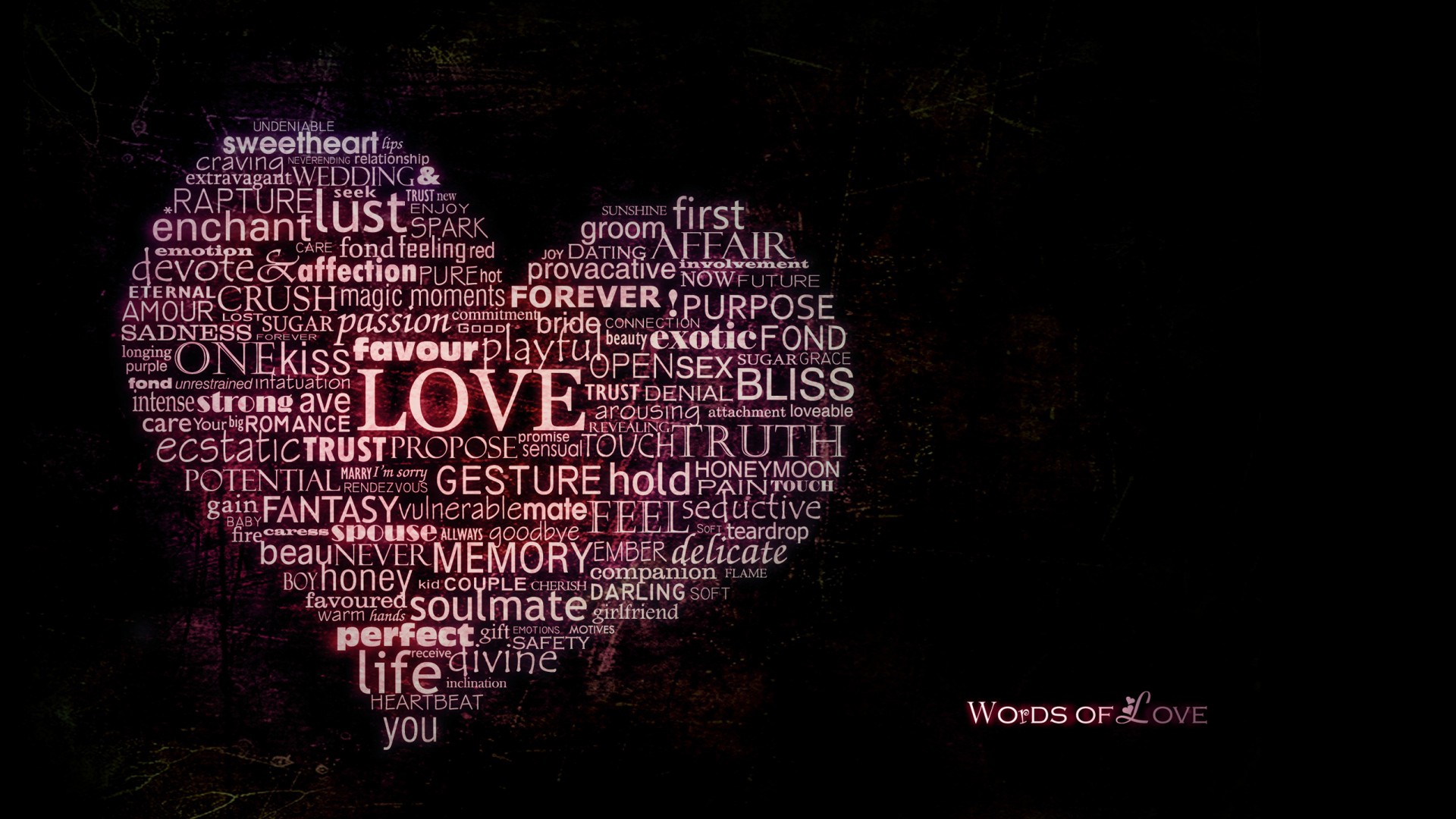 Слова любви обои