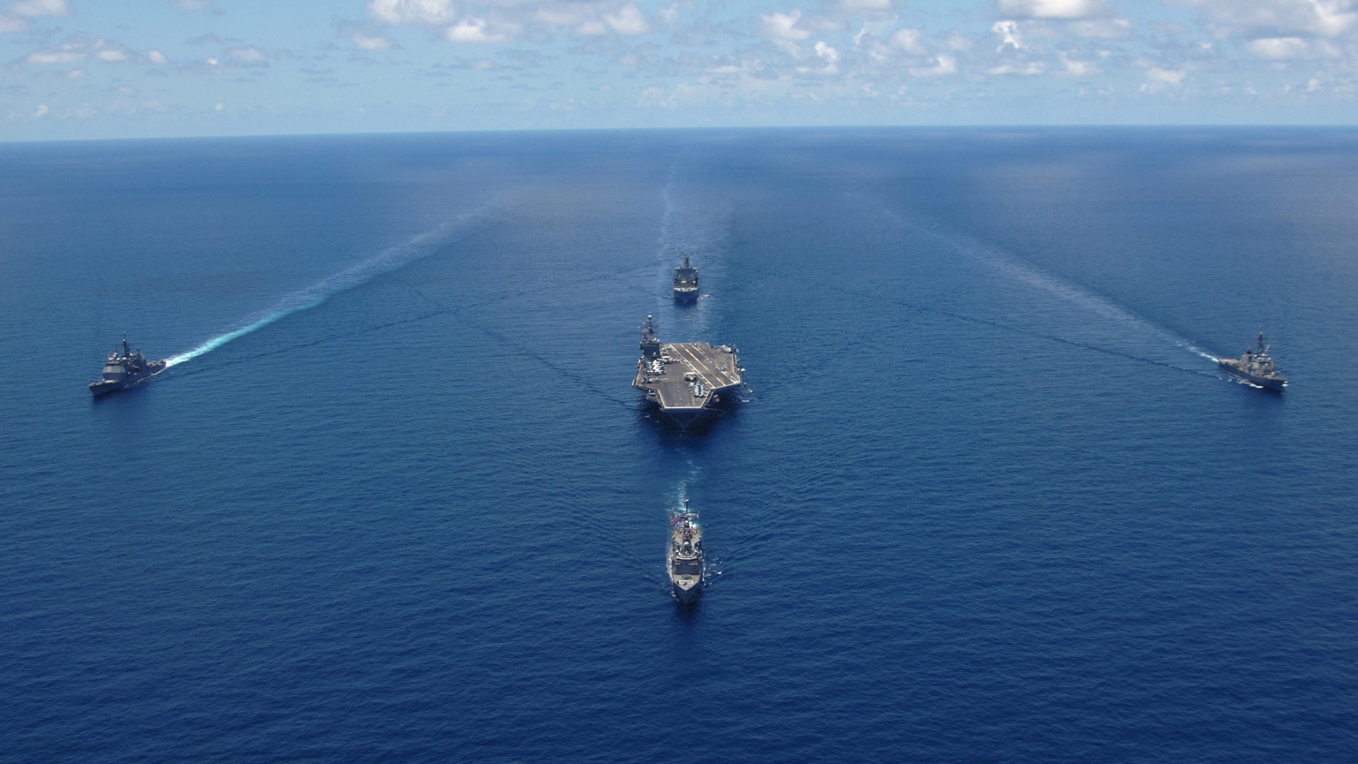 Авианосец с эскортом обои