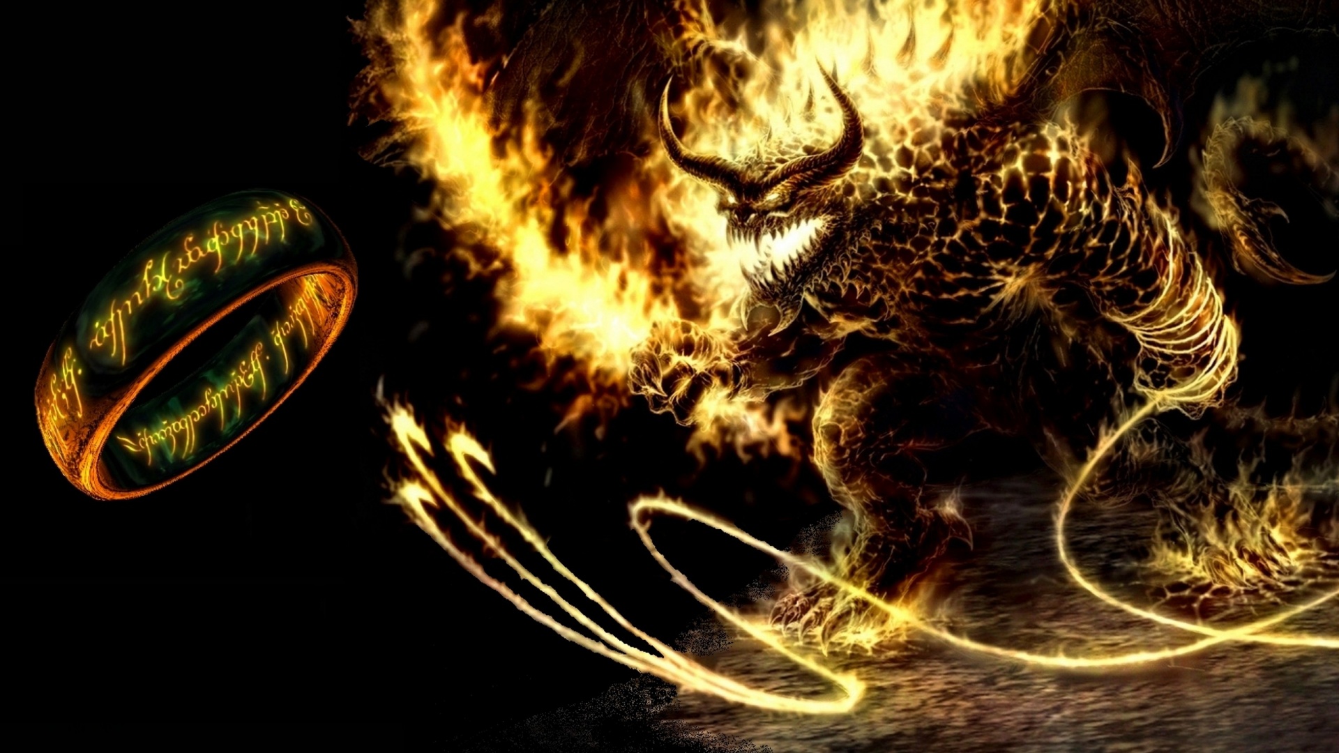 Балрог и Кольцо Всевластия обои