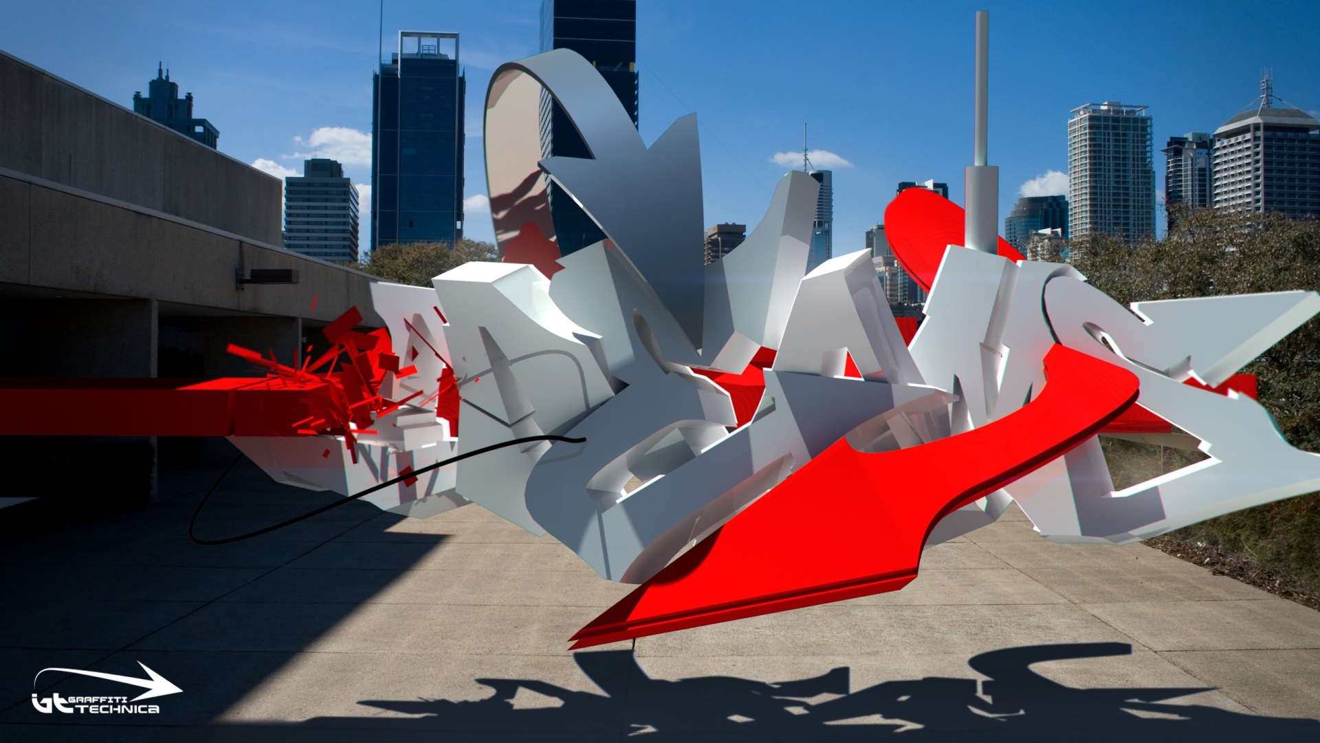 Трехмерное граффити обои