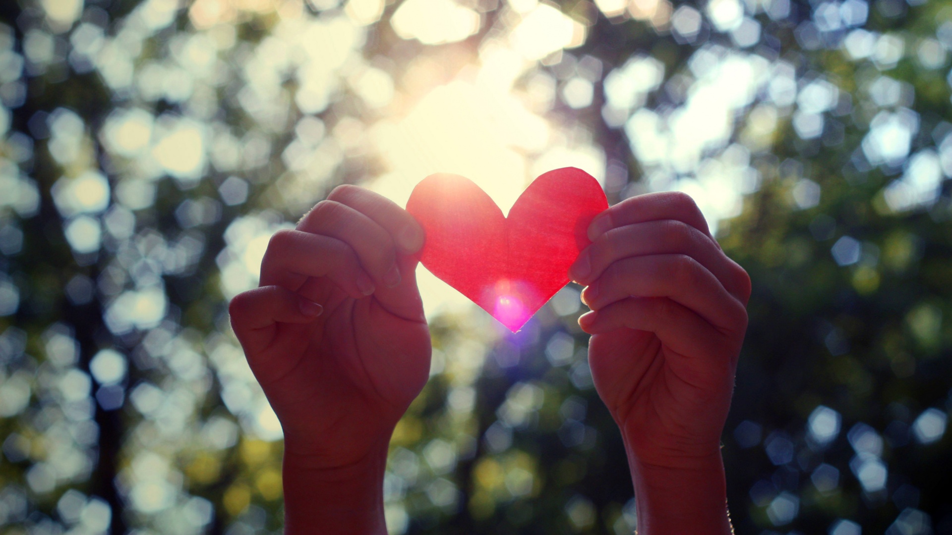 Бумажное красное сердце обои